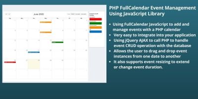 PHP Calendar Event Management