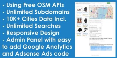 Distance Between Cities Calculator PHP Script