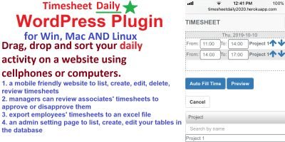 Daily Timesheet Management System WordPress Plugin