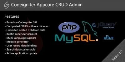 Codeigniter Appcore CRUD Admin