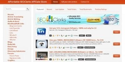SEOClerks Affiliate Store PHP Script