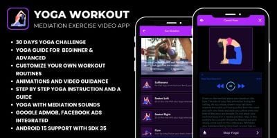 Yoga Workout Exercise Mediation Video AdMob Ads