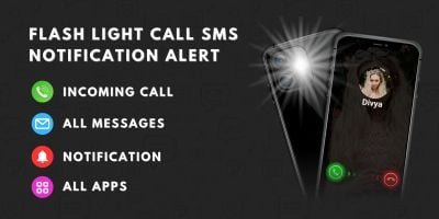 Flash Light Call SMS Notification Alert Android