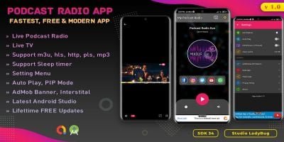 My Single Podcast Radio with Live TV - Android