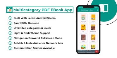 Multi Category PDF eBook App with JSON Backend