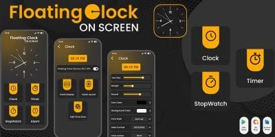 Multi Floating Clock Timer Stopwatch App
