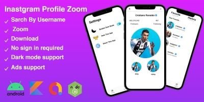 Instagram Profile Zoom - Android Studio Project