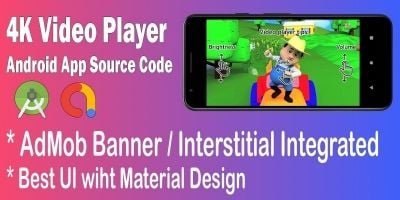 4k Video Player AdMob - Android App Source Code