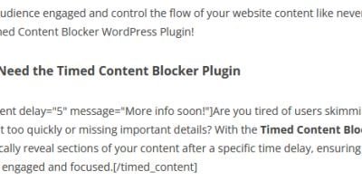 Timed Content Blocker WordPress Plugin