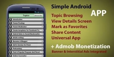 Book or Topics App - Simple Android  App Template
