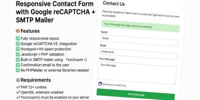 Responsive Contact Form with Google reCAPTCHA
