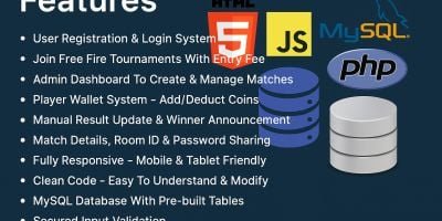 Free Fire Tournament PHP Script
