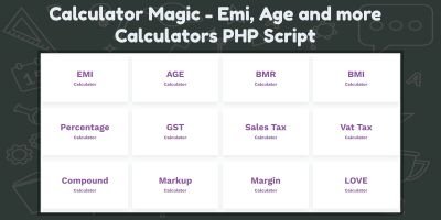 Calculator Magic 12 Calculators PHP Script