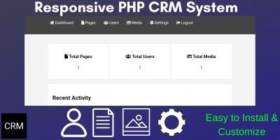 Responsive PHP CRM System with Page Builder